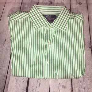 Polo by Ralph LaurenGreen striped dress shirt XL
